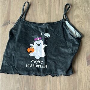 Black Halloween Ghost Tank Top